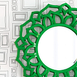 Зеркало круглое в ажурной зеленой раме Green Floral Pattern варинант исполнения - 1 | Loft Concept в Рязани