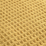 Плед из шерсти цвета охры с бахарамой Waffle Comfort варинант исполнения - 2 | Loft Concept в Рязани