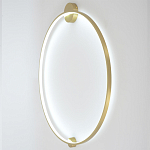 Бра светодиодное круглой формы с рамкой цвета латунь Ring Horizontal варинант исполнения - 2 | Loft Concept в Рязани