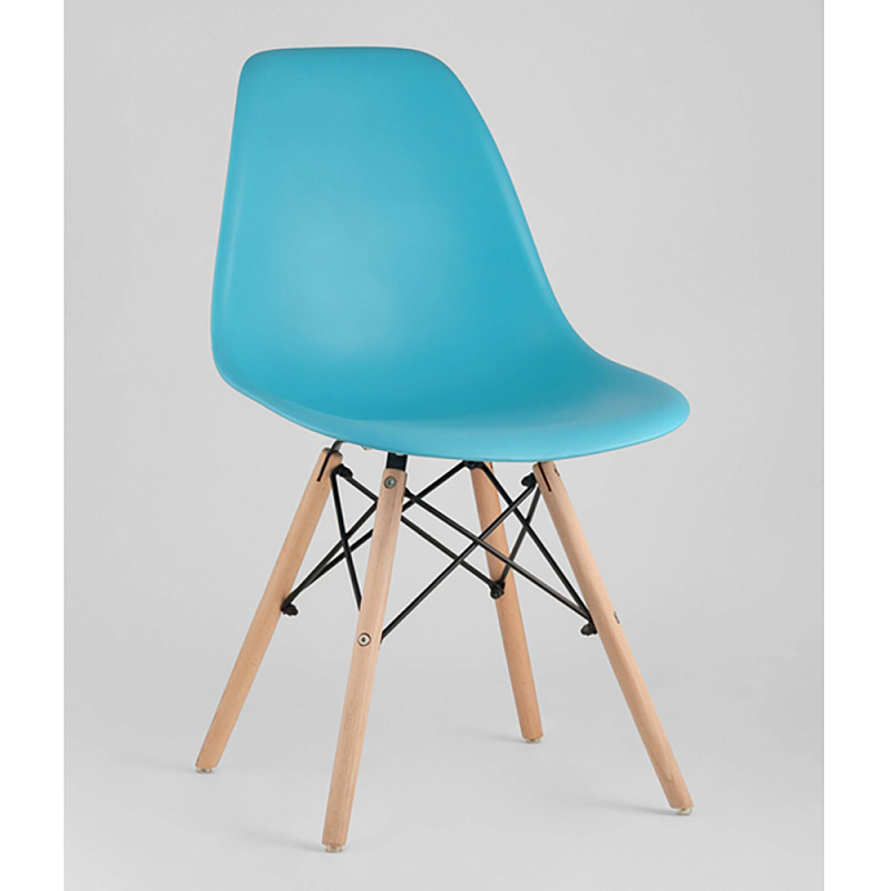 Пластиковый стул на ножках из массива бука Eames Torquoise Бирюзовый Древесина Пластиковый стул на ножках из массива бука Eames Torquoise Бирюзовый Древесина в Рязани | Loft Concept