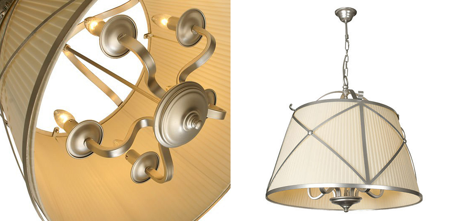 Люстра абажур Provence Lampshade Light Silver Chandelier Люстра абажур Provence Lampshade Light Silver Chandelier - Loft-Concept в Рязани