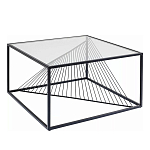 Журнальный стол черный с столешницей из прозрачного закаленного стекла Dynamics варинант исполнения - 1 | Loft Concept в Рязани