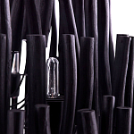 Люстра черная с несколькими ярусами деревянных палочек Bright Wooden Chandelier варинант исполнения - 10 | Loft Concept в Рязани