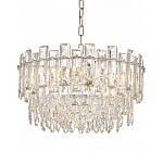 Круглая люстра с хрустальными подвесками на серебряном каркасе Gorgeous Crystal Light варинант исполнения - 9 | Loft Concept в Рязани