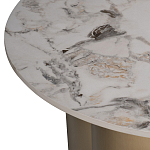 Стол журнальный круглый керамогранит белый Keramos варинант исполнения - 3 | Loft Concept в Рязани