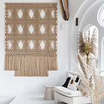 Панно на стену плетеное Макраме бежевый цвет  варинант исполнения - 5 | Loft Concept в Рязани