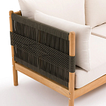 Садовый диван из тикового дерева и веревок Оreon варинант исполнения - 10 | Loft Concept в Рязани