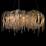 Люстра круглая подвесная с металлическими дугами и длинными цепочками 80 см Atlantis Chain варинант исполнения - 6 | Loft Concept в Рязани