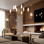 Бра с цилиндрическим матовым плафоном и шаром из камня на металлическом основании Orb Essence варинант исполнения - 8 | Loft Concept в Рязани