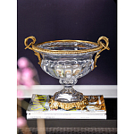 Чаша из прозрачного стекла с бронзовой подставкой и ручками Eden Garden варинант исполнения - 2 | Loft Concept в Рязани