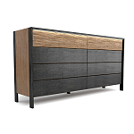 Комод 8 ящиков с подсветкой на рельефном фасаде Warm Industrial варинант исполнения - 7 | Loft Concept в Рязани