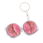 Зеркало брелок складное двухстороннее из натурального камня Родонит Stone Mirrors варинант исполнения - 6 | Loft Concept в Рязани