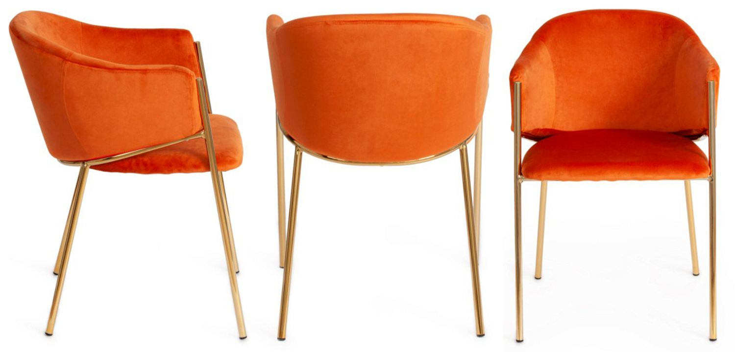 Стул Faisal Orange Velvet Chair Стул Faisal Orange Velvet Chair - Loft-Concept в Рязани