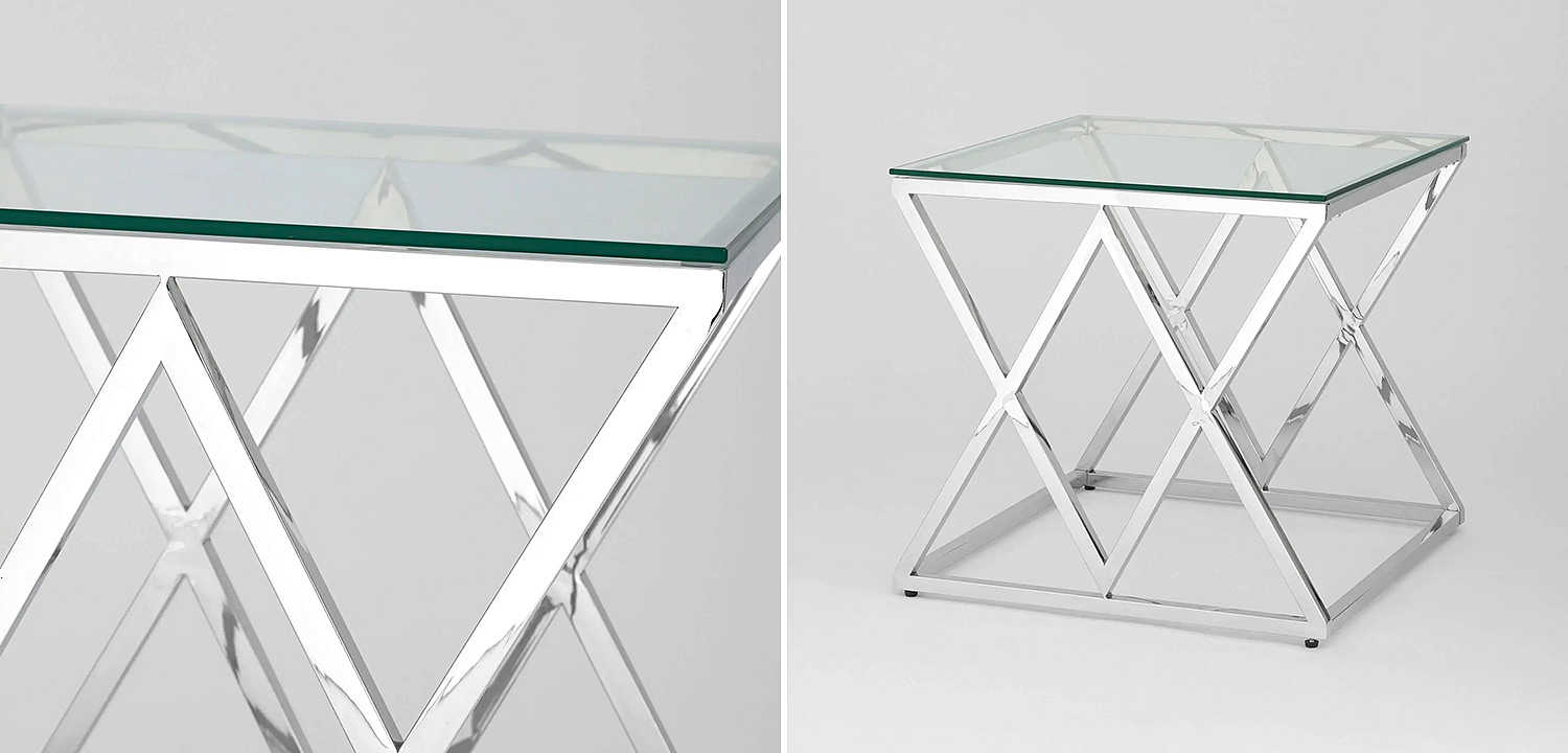 Стол приставной Geometry Rhombus Silver Стол приставной Geometry Rhombus Silver - Loft-Concept в Рязани