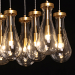 Люстра с 9-ю прозрачными стеклянными плафонами в форме капли Lucid Rain  варинант исполнения - 5 | Loft Concept в Рязани