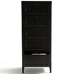 Комод узкий с 5-ю ящиками черный Silva Black Chest of Drawers варинант исполнения - 5 | Loft Concept в Рязани