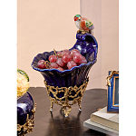 Чаша темно-синего цвета из фарфора с разноцветной птичкой Eden Garden porcelain and bronze варинант исполнения - 6 | Loft Concept в Рязани