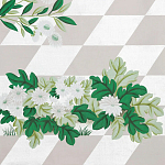 Обои ручная роспись Tiled Meadow Original colourway on Lilac Hint slub silk варинант исполнения - 1 | Loft Concept в Рязани