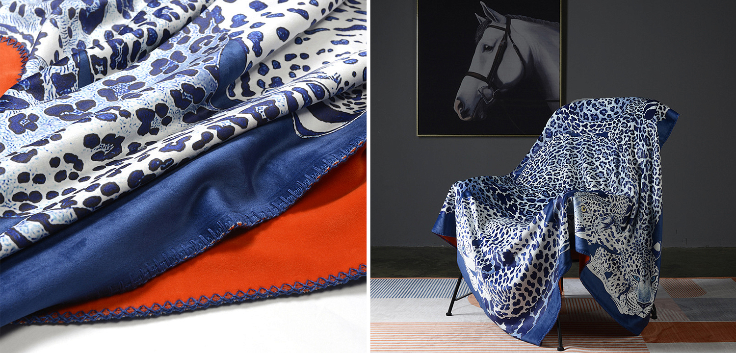 Плед Hermes Leopards Blue Плед Hermes Leopards Blue - Loft-Concept в Рязани