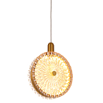 Подвесной светильник с плафоном из рельефного стекла Peony Glass Bronze  варинант исполнения - 1 | Loft Concept в Рязани