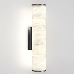 Бра с цилиндрическим плафоном из белого алебастра на прямоугольном основании Темная Латунь Cryptocrystalline Stone варинант исполнения - 1 | Loft Concept в Рязани