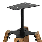 Барный стул со спинкой и металлической подставкой на 4-х деревянных ножках Бежевый Велюр Vendramin Chair варинант исполнения - 7 | Loft Concept в Рязани