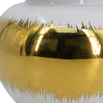 Ваза белая с крышкой и золотистыми фрагментами 24 см Chinoiserie Ceramics варинант исполнения - 3 | Loft Concept в Рязани