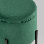 Зеленый пуф на черных ножках SANJAY варинант исполнения - 4 | Loft Concept в Рязани