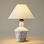 Настольная лампа с керамическим фактурным основанием и тканевым абажуром Eastern Tale варинант исполнения - 2 | Loft Concept в Рязани