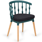 Пластиковый стул на ножках из массива бука Ferret Spiral Green варинант исполнения - 7 | Loft Concept в Рязани