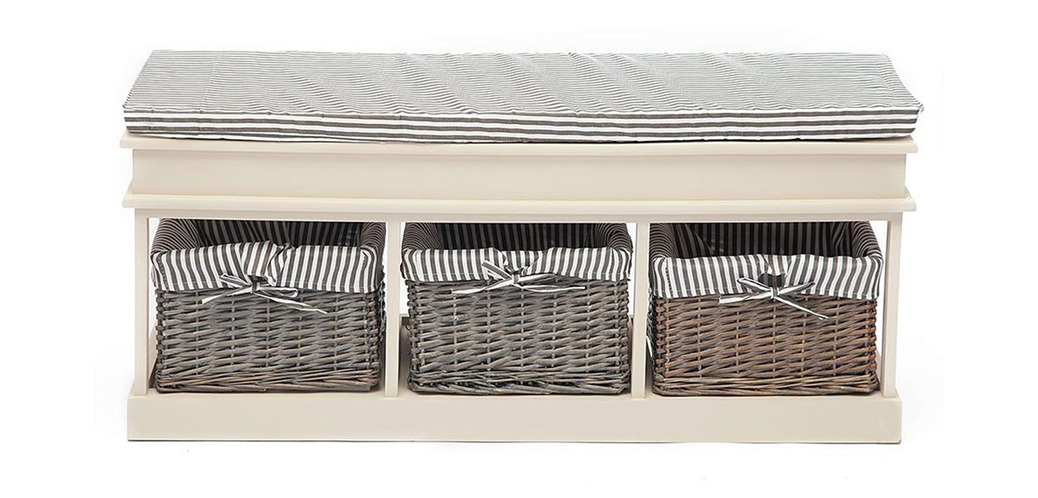 Тумба для обуви Provence Butter White 3 Boxes Тумба для обуви Provence Butter White 3 Boxes - Loft-Concept в Рязани
