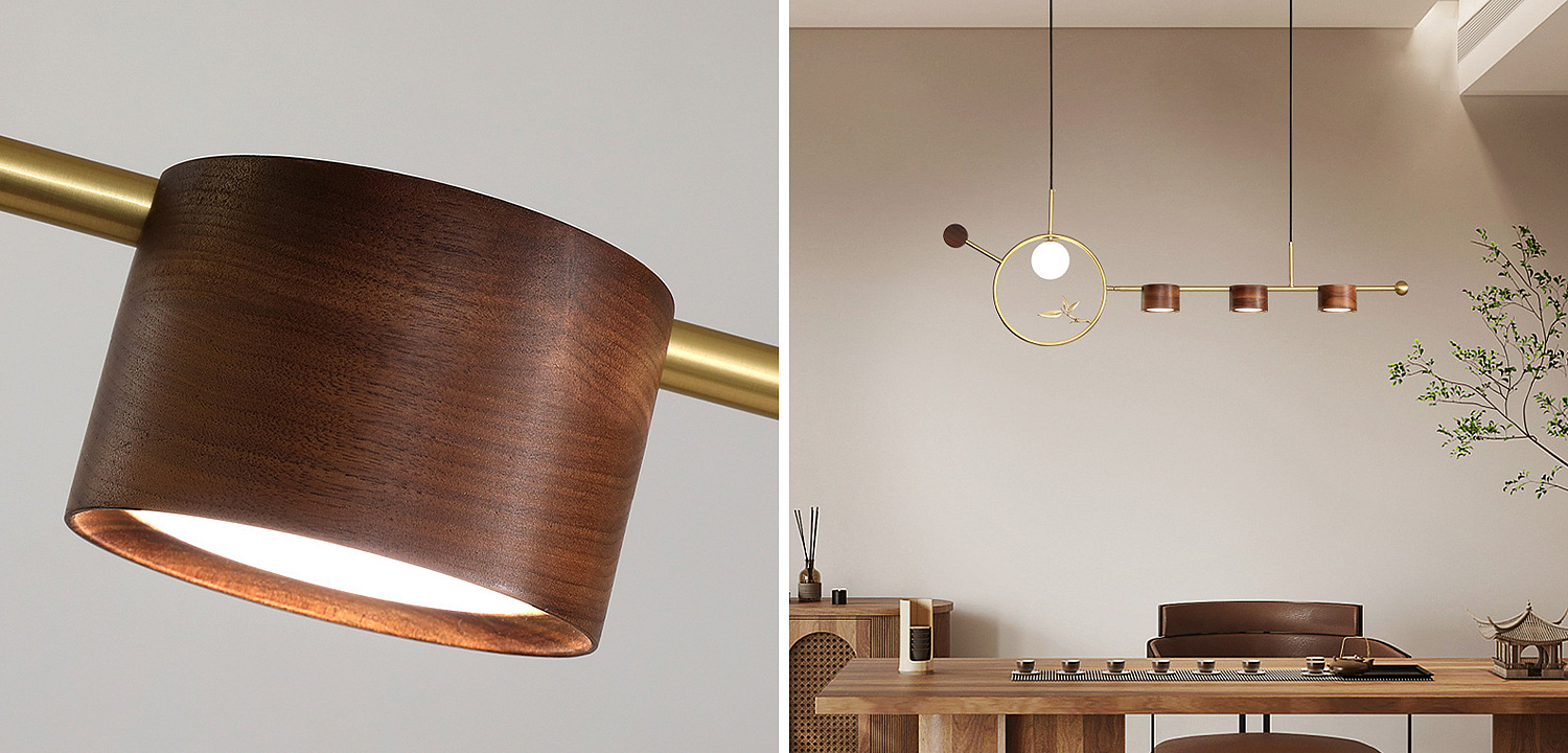 Линейный светильник Metal Wood Ring Leaf Linear Light Линейный светильник Metal Wood Ring Leaf Linear Light - Loft-Concept в Рязани
