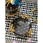 Блюдо черного цвета из фрафора на бронзовых ножках в виде стрекоз Eden Garden варинант исполнения - 4 | Loft Concept в Рязани