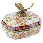 Фарфоровая шкатулка с бронзовой стрекозой Eden Garden варинант исполнения - 1 | Loft Concept в Рязани