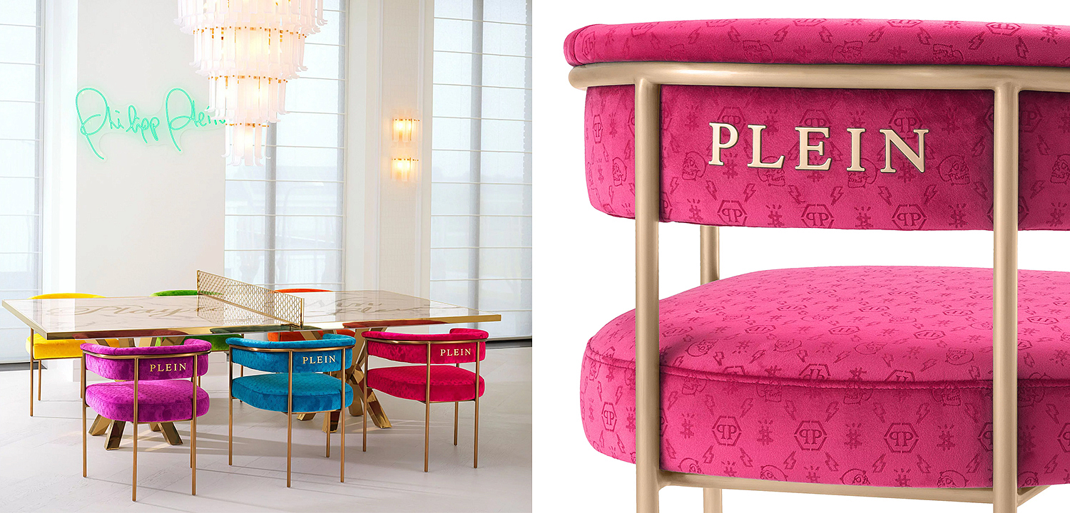 Стул Philipp Plein Dining Chair Monogram Розовый Стул Philipp Plein Dining Chair Monogram Розовый - Loft-Concept в Рязани