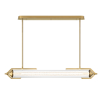 Подвесной светильник линейный золотого цвета с длинной цилиндрической стеклянной трубкой Eurofase варинант исполнения - 3 | Loft Concept в Рязани