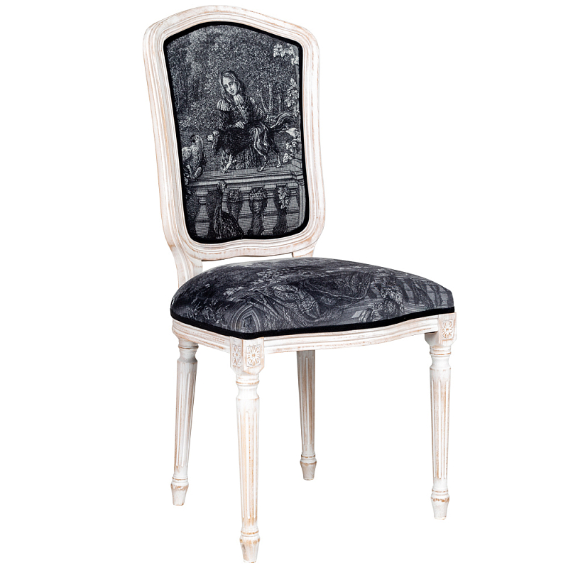 Стул Marimon Stool Черно-белый Белый винтажная патина Стул Marimon Stool Черно-белый Белый винтажная патина в Рязани | Loft Concept