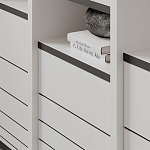 Стеллаж прямой ассиметричный с полками и 4-мя дверцами ARYA BOOKCASE WHITE варинант исполнения - 6 | Loft Concept в Рязани