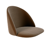 Барный стул со спинкой и металлической подставкой на 4-х деревянных ножках Коричневый Велюр Vendramin Chair варинант исполнения - 2 | Loft Concept в Рязани