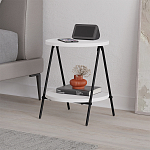 Стол приставной с 2-мя круглыми белыми столешницами ESSEL SIDE TABLE WHITE варинант исполнения - 4 | Loft Concept в Рязани
