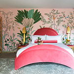 Обои ручная роспись Amazonia Florence Pink dyed silk варинант исполнения - 3 | Loft Concept в Рязани