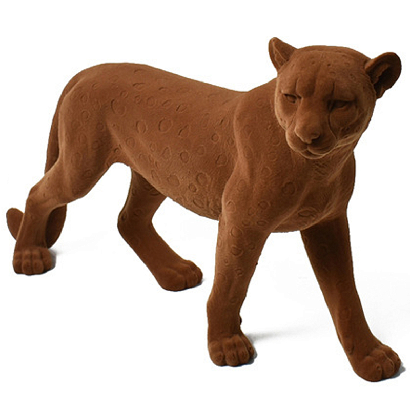 Декоративная статуэтка коричневый флок Сheetah Statuette Коричневый Декоративная статуэтка коричневый флок Сheetah Statuette Коричневый в Рязани | Loft Concept