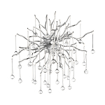 Бра с лучеобразным основанием и подвесками из прозрачного стекла в виде длинных капель Droplet Chandelier варинант исполнения - 7 | Loft Concept в Рязани