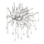 Бра с лучеобразным основанием и подвесками из прозрачного стекла в виде длинных капель Droplet Chandelier варинант исполнения - 9 | Loft Concept в Рязани