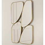 Зеркало в ассиметричной раме золотистого цвета Chaotic варинант исполнения - 1 | Loft Concept в Рязани