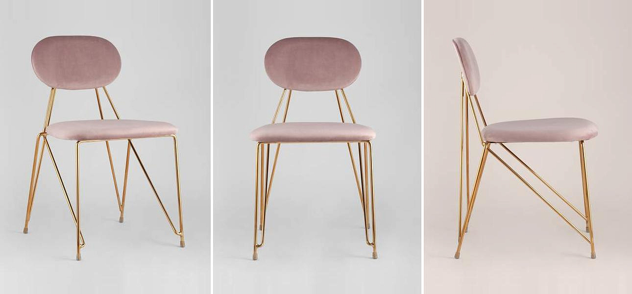 Стул Alice Chair Велюр Пастельно-Розовый Стул Alice Chair Велюр Пастельно-Розовый - Loft-Concept в Рязани