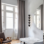 Подвесной светильник светодиодный в виде ряда черных металлических конусов  Herringbone варинант исполнения - 6 | Loft Concept в Рязани