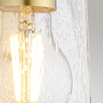 Бра цвета латунь с прозрачным цилиндрическим плафоном из пузырчатого стекла Kichler варинант исполнения - 4 | Loft Concept в Рязани