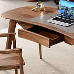 Стол рабочий округлой формы с ящиком  Working Moonnut Table варинант исполнения - 5 | Loft Concept в Рязани