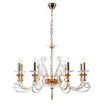 Люстра с 8-ю лампочками и изогнутыми прозрачными элементами из стекла Twisted Glass Candles Chandelier варинант исполнения - 2 | Loft Concept в Рязани